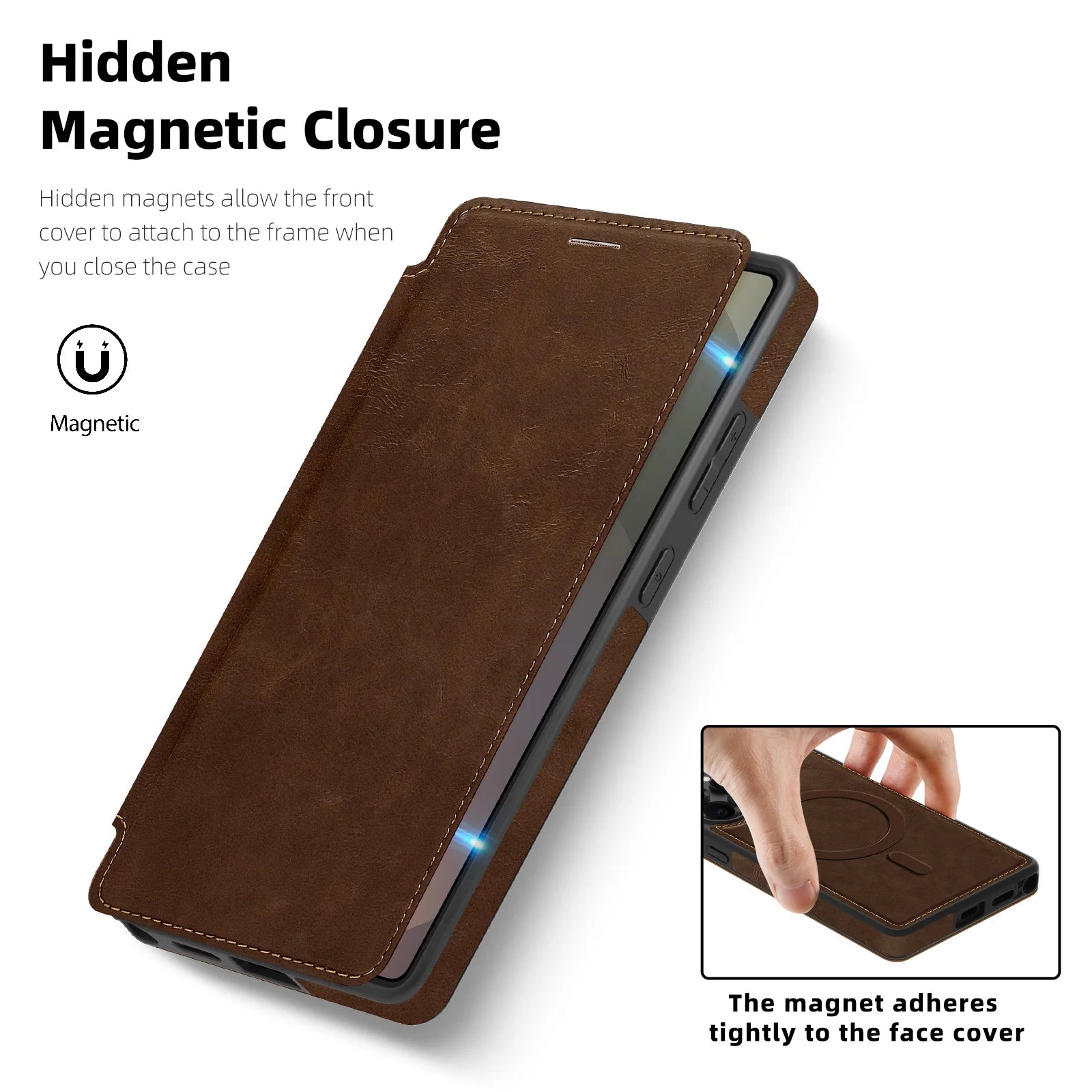 Samsung Galaxy S24 Series PU Leather Flip Magnetic Case with Card Holder