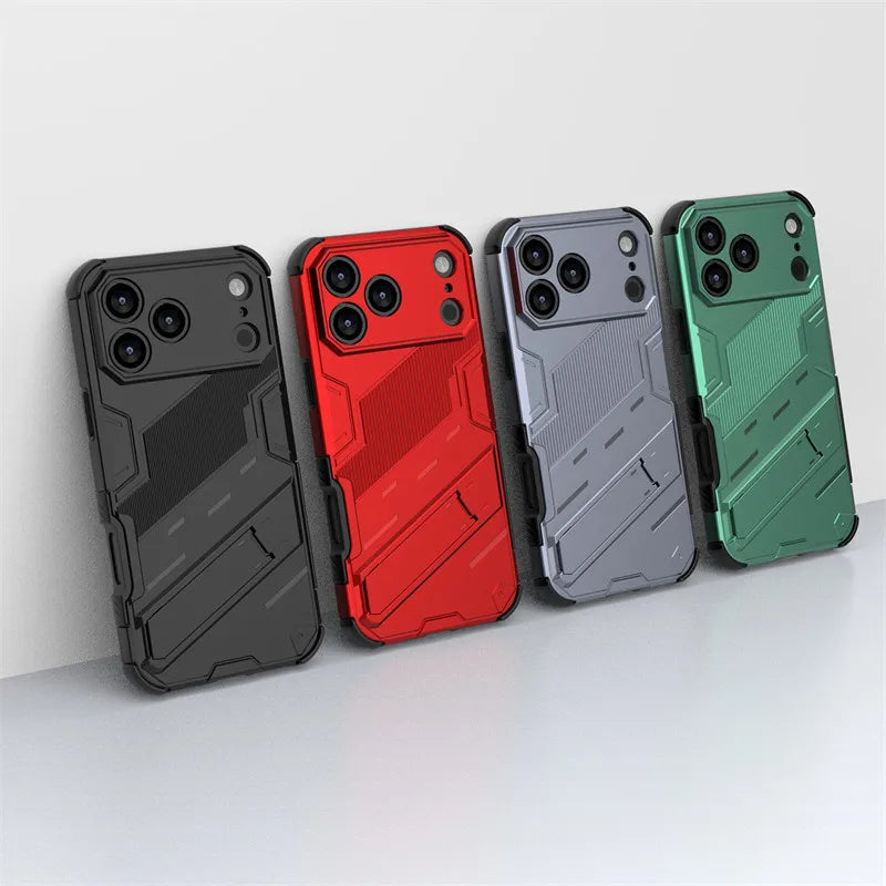 iPhone 17 Series Punk Style Bumper Shield Protective Case with Holder