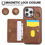 Crossbody Magnetic Leather Wallet Case for iPhone 16 Series