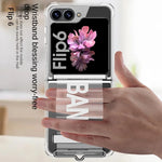 Transparent Hard Plastic Case with Wrist Strap & Bracket for Samsung Galaxy Z Flip 6