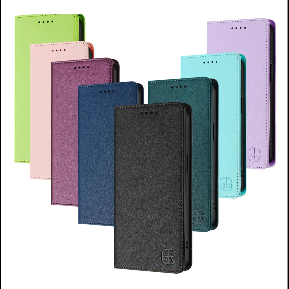 RFID Blocking Leather Wallet Flip Case with Adjustable Kickstand for OPPO Find X9 Series
