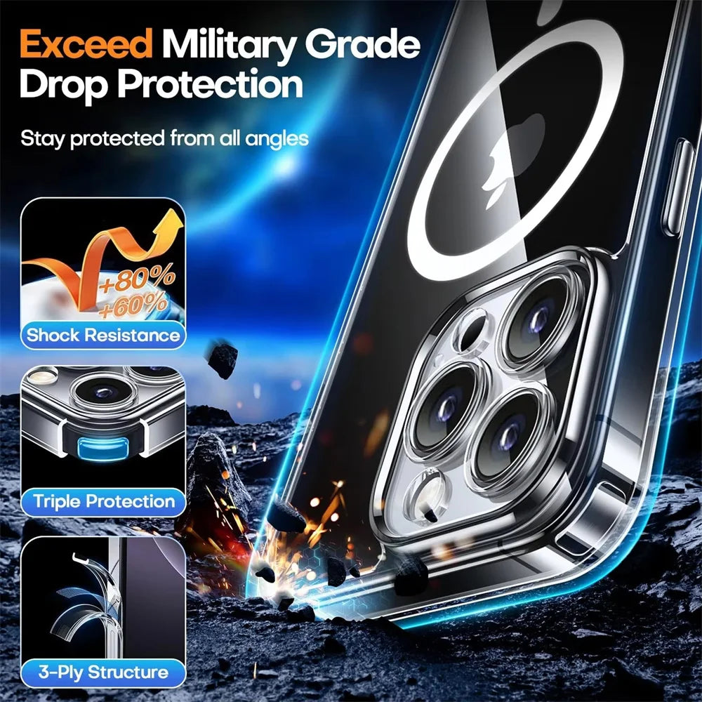 Crystal Clear MagSafe Case for iPhone 16 Series