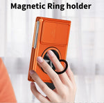 Shock-Absorption Perimeter Frame Case with Rotating Ring Grip for Samsung Galaxy Z Fold 8