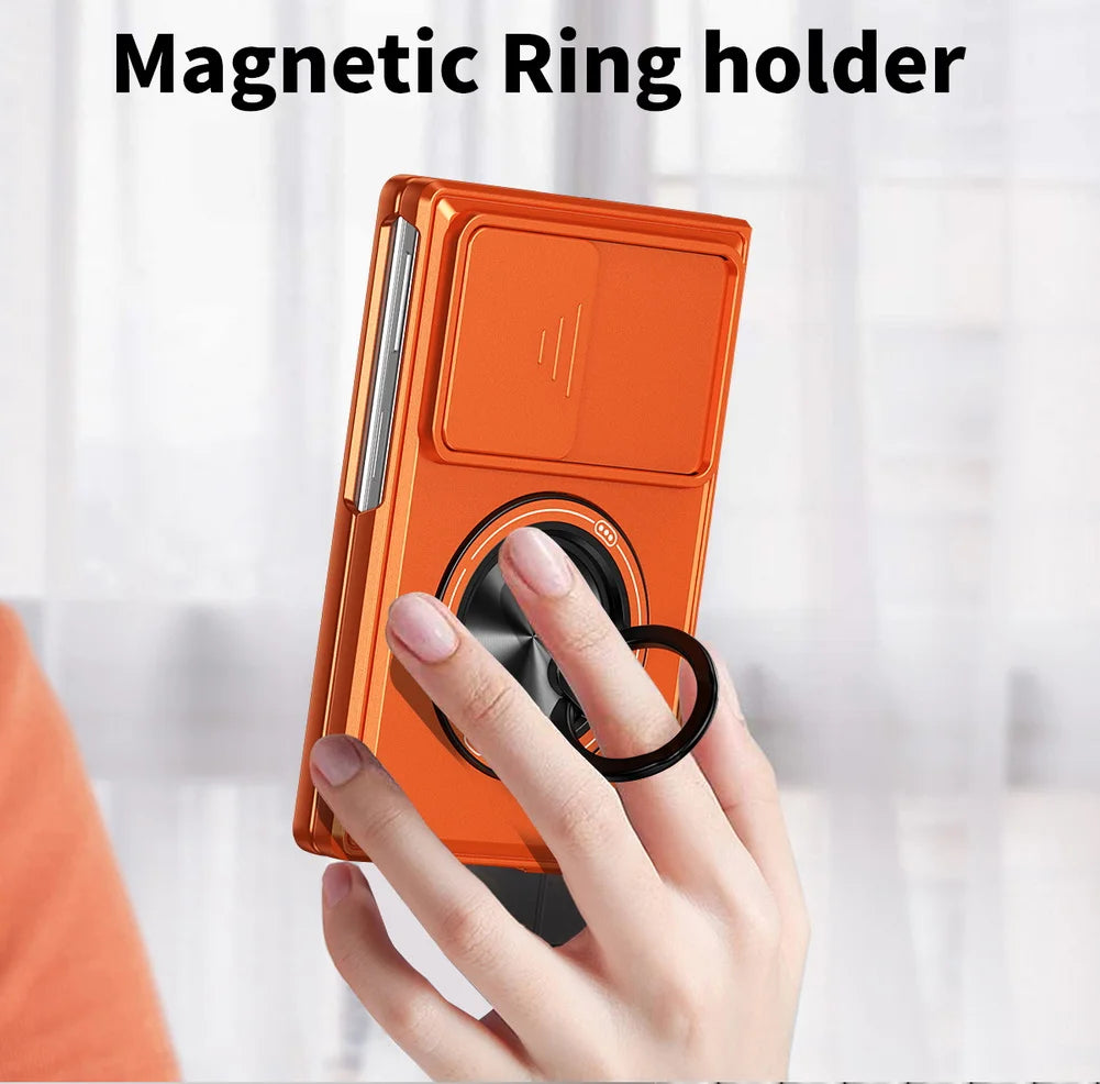 Shock-Absorption Perimeter Frame Case with Rotating Ring Grip for Samsung Galaxy Z Fold 8