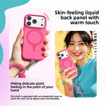 Shockproof Liquid Silicone MagSafe Case with Heart-Shaped Lanyard for iPhone 17 Series