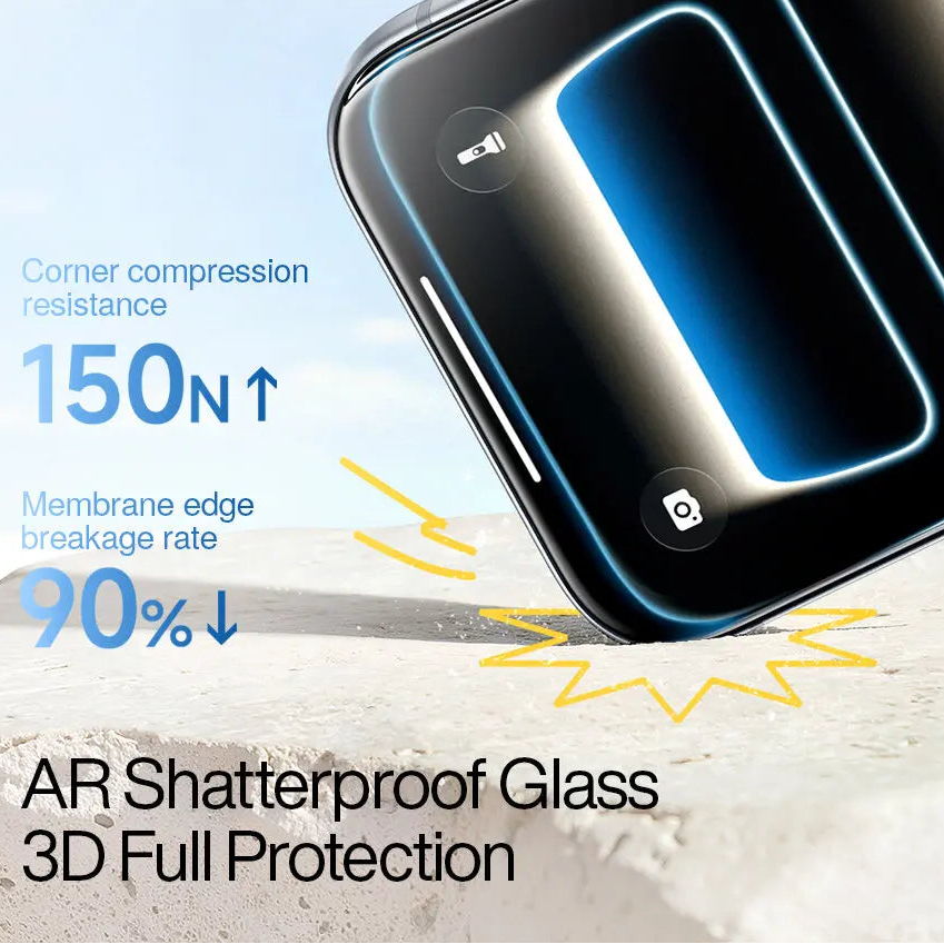 HD Tempered Glass Screen Protector with 3D Pressure Chamber Application for iPhone 17 Series