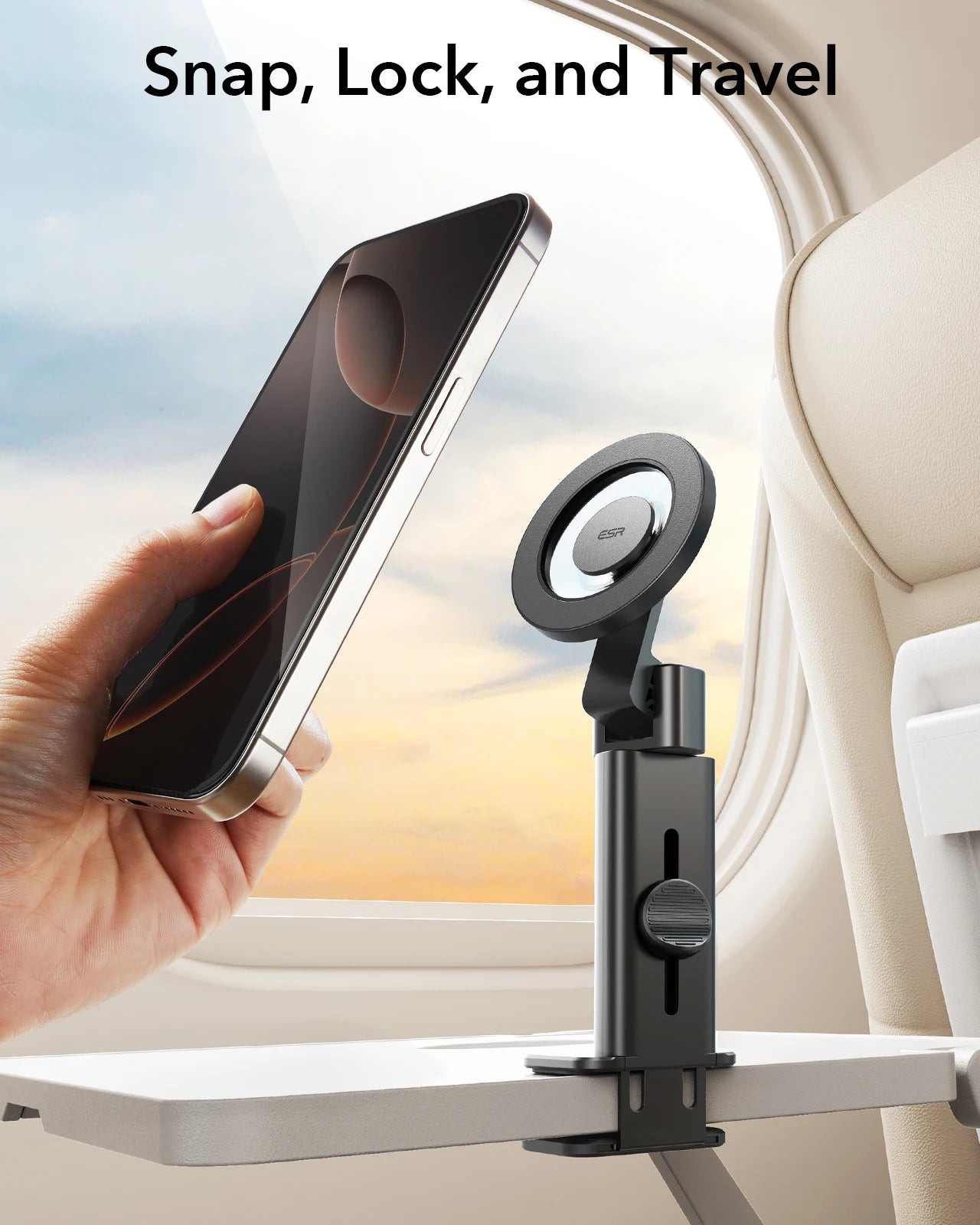 Magnetic Plane Phone Mount with Metal Ring