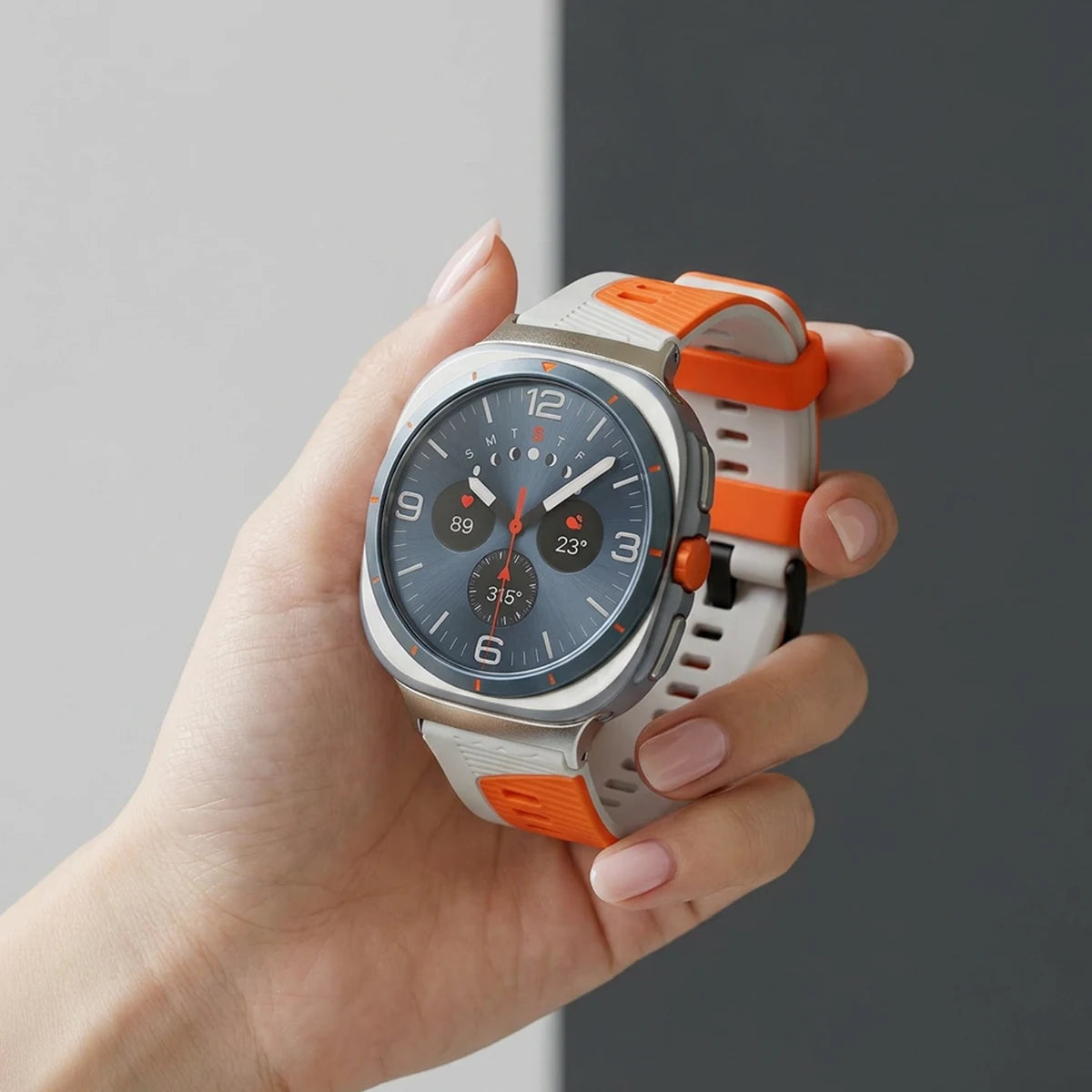 Two-Tone Silicone Sports Watch Strap with Quick-Release Connector for Samsung Galaxy Watch Ultra 2