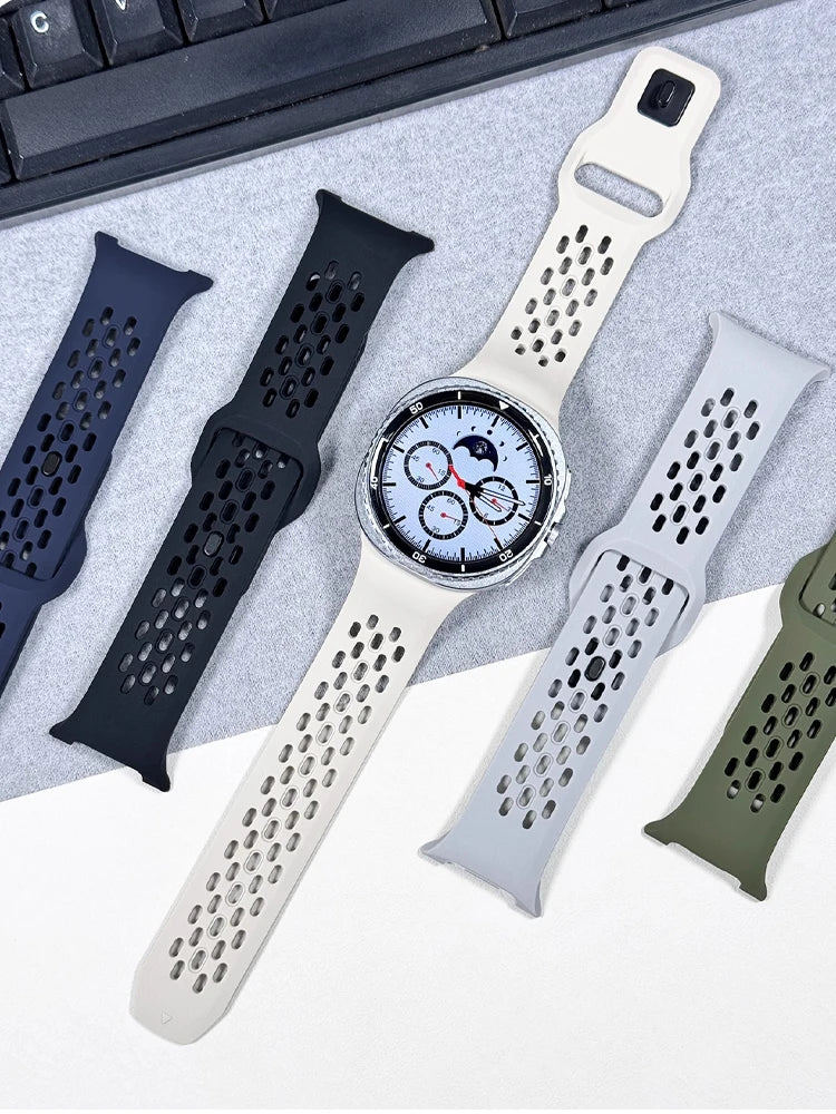 Breathable Rubber Wristband for Samsung Galaxy Watch 8 & Galaxy Watch 8 Classic
