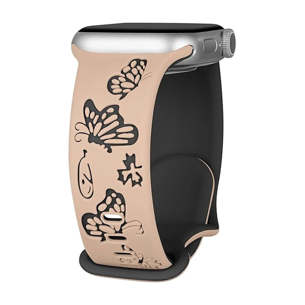 Fashion Engraved Silicone Bands for Apple Watch