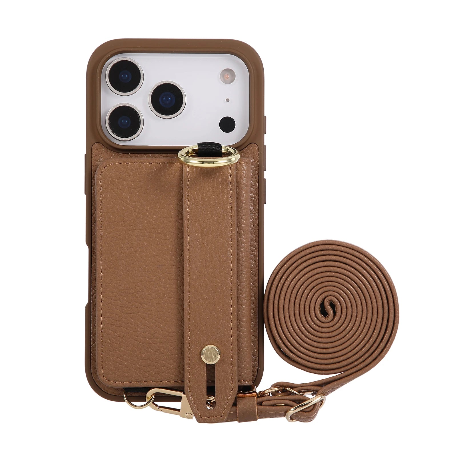 iPhone 17 Series Wallet Case with Crossbody Lanyard and Ring Holder