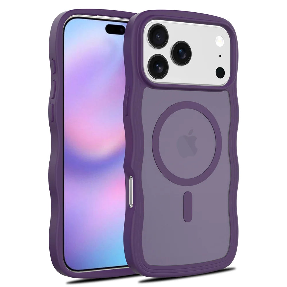 Stylish Curly Wave Matte MagSafe Case for iPhone 17 Series