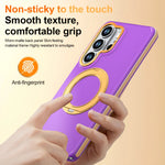 Shockproof Micro-Matte Case with 360° Rotating Ring Stand for Samsung Galaxy S25 Series