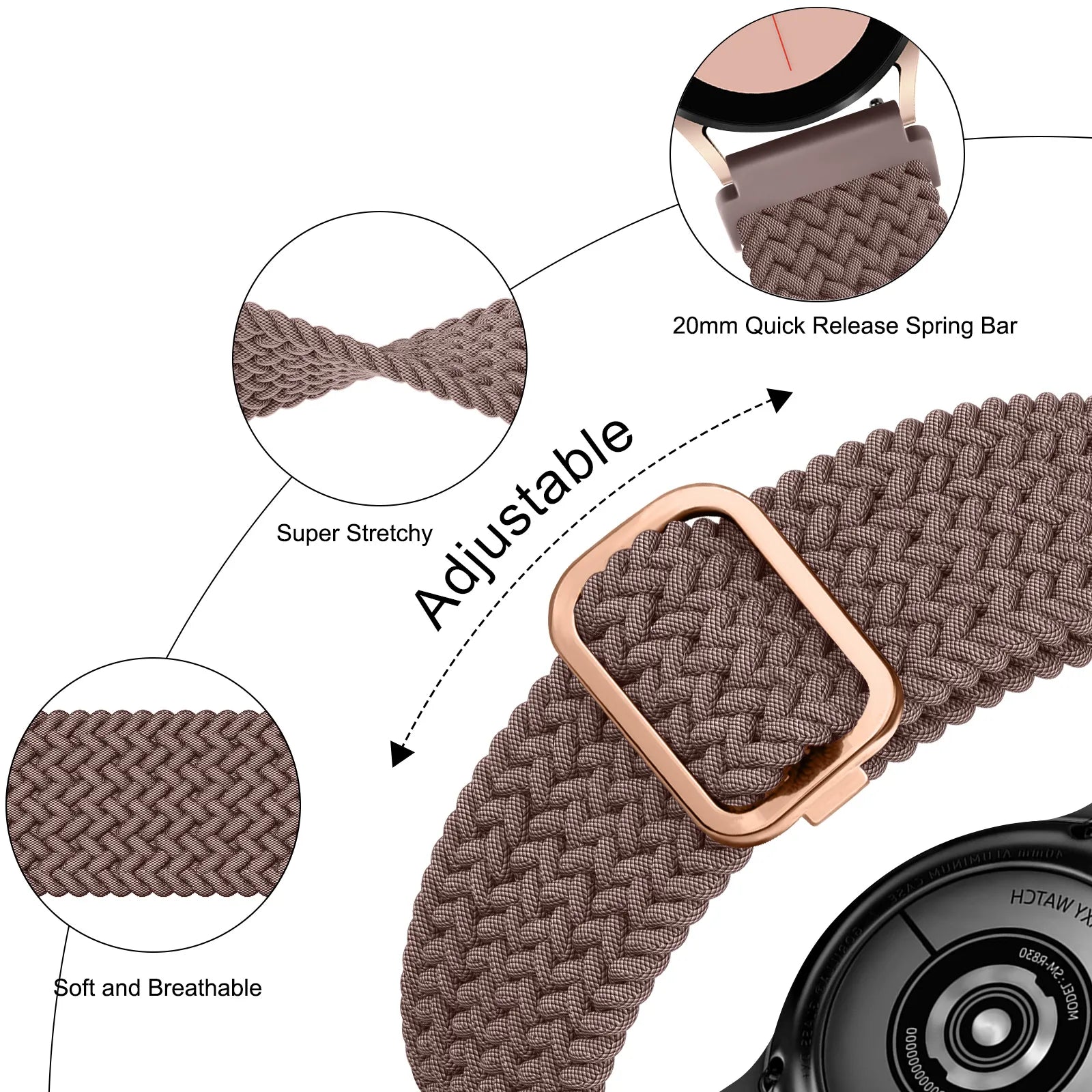 Elastic Braided Strap for Samsung Galaxy Watch 5 Series