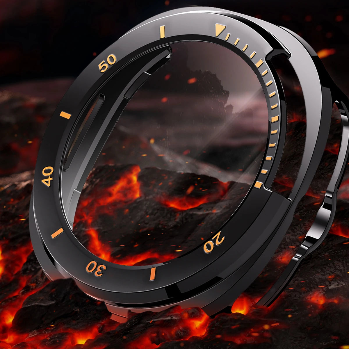 PC Case with Tempered Glass Screen Protector for Samsung Galaxy Watch 8 Classic