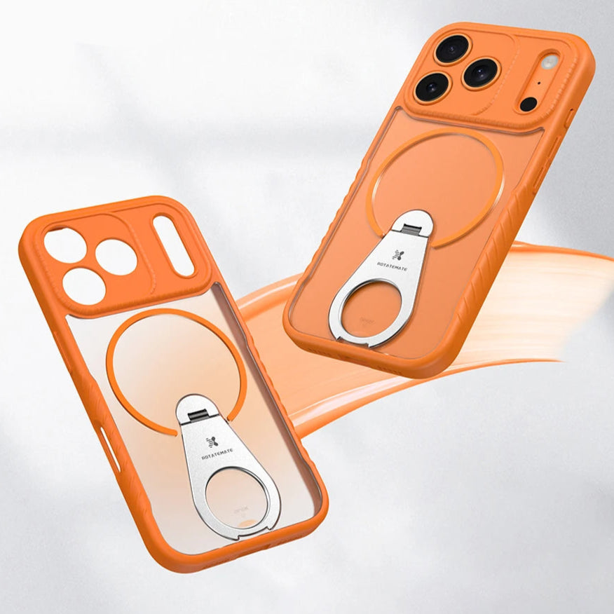 MagSafe Compatible Matte Case with Built-in Invisible Ring Stand for iPhone 17 Series