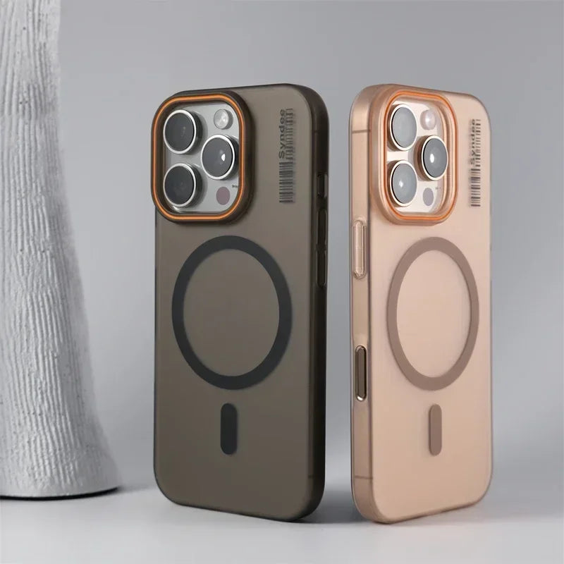 Sleek Frosted Barcode MagSafe Case for iPhone 16 Series