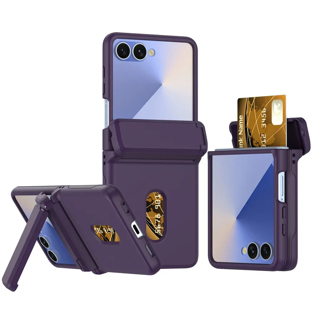Slim Protective Case with Card Slot & Kickstand for Samsung Galaxy Z Flip 7