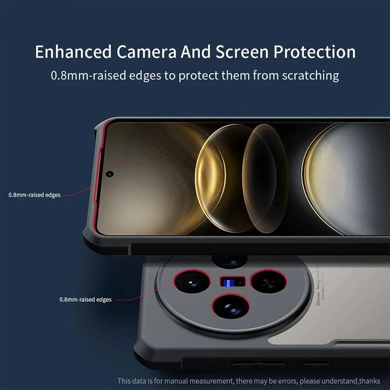 VIVO X100 Series Airbag Anti-Shock Case with Camera Protection and Clear Magnetic Holder