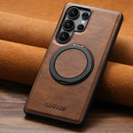 Samsung Galaxy S25 Ultra Magnetic Leather Case with Kickstand