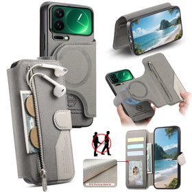 Shockproof Leather Detachable Magnetic Wallet Case with RFID Blocking for Xiaomi 17 Pro Max