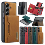 Samsung Galaxy Z Fold 7 Magnetic Leather Wallet Case with Built-in Kickstand
