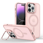 Shockproof Matte MagSafe Case with Metal Lens Stand for iPhone 15 Series