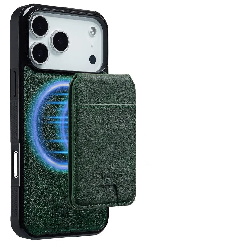 iPhone 17 Series Leather MagSafe Case with Removable Card Cover