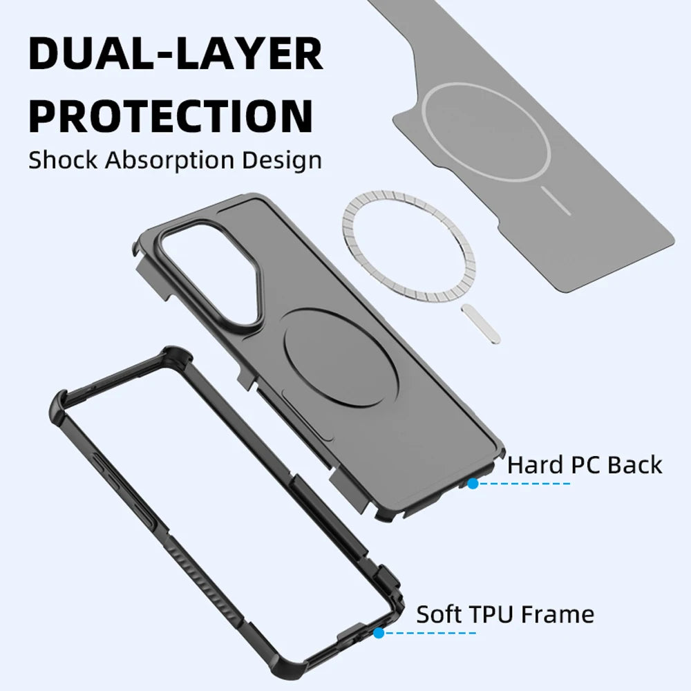 Shockproof Dual-Layer Case with 4-Corner Airbag Protection for Samsung Galaxy S26 Series