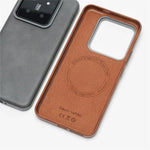 Luxury Business Retro PU Leather Shockproof Magnetic Case for Xiaomi 15 Series