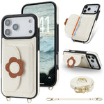 Crossbody Leather Wallet Case with Card Slots and Stand for iPhone 17 Series
