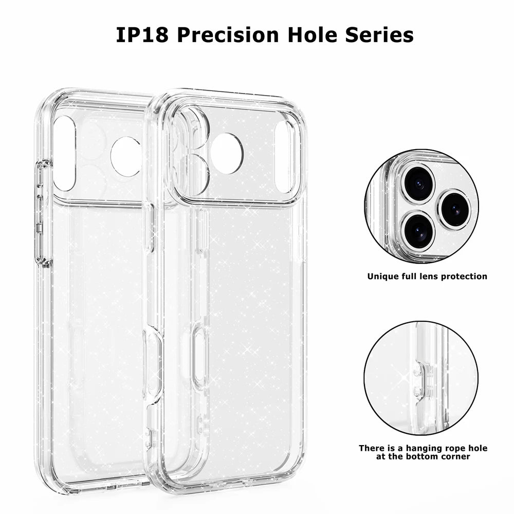 Transparent Camera Lens Protection Case with Raised Bezel Ring for iPhone 18 Series