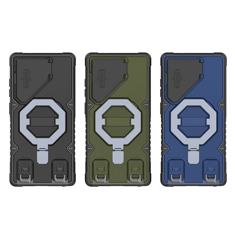 Modern Hybrid Armor Case with Privacy Lens Shield & Multi-Stand for Samsung Galaxy S26 Series