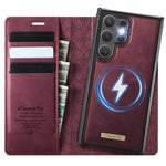 Slim Magnetic Leather Card Wallet Case for Samsung Galaxy S25 Series