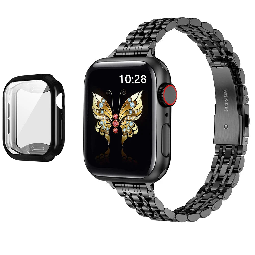 Luxury Slim Bracelet Band with Matching Case for Apple Watch