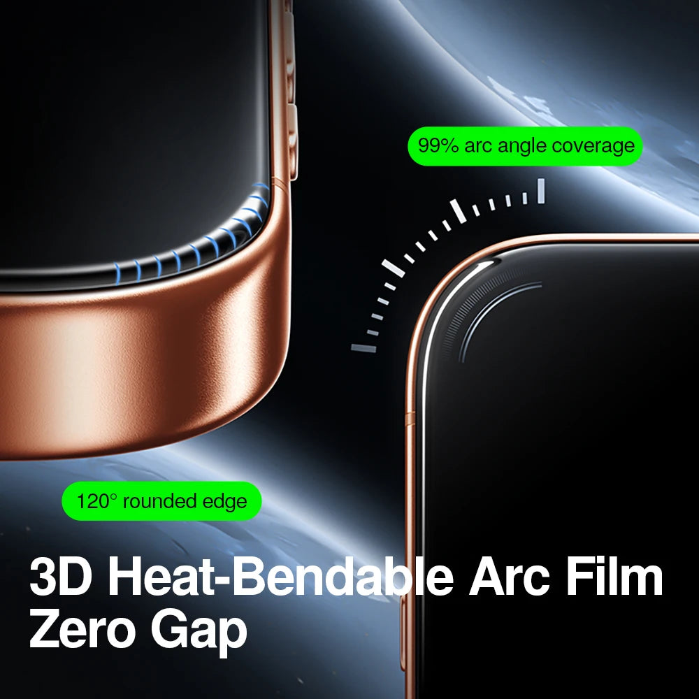 2-Pack 3D Heat-Curved Tempered Glass Screen Protector with Zero-Gap Edge-to-Edge Coverage for iPhone 17 Series