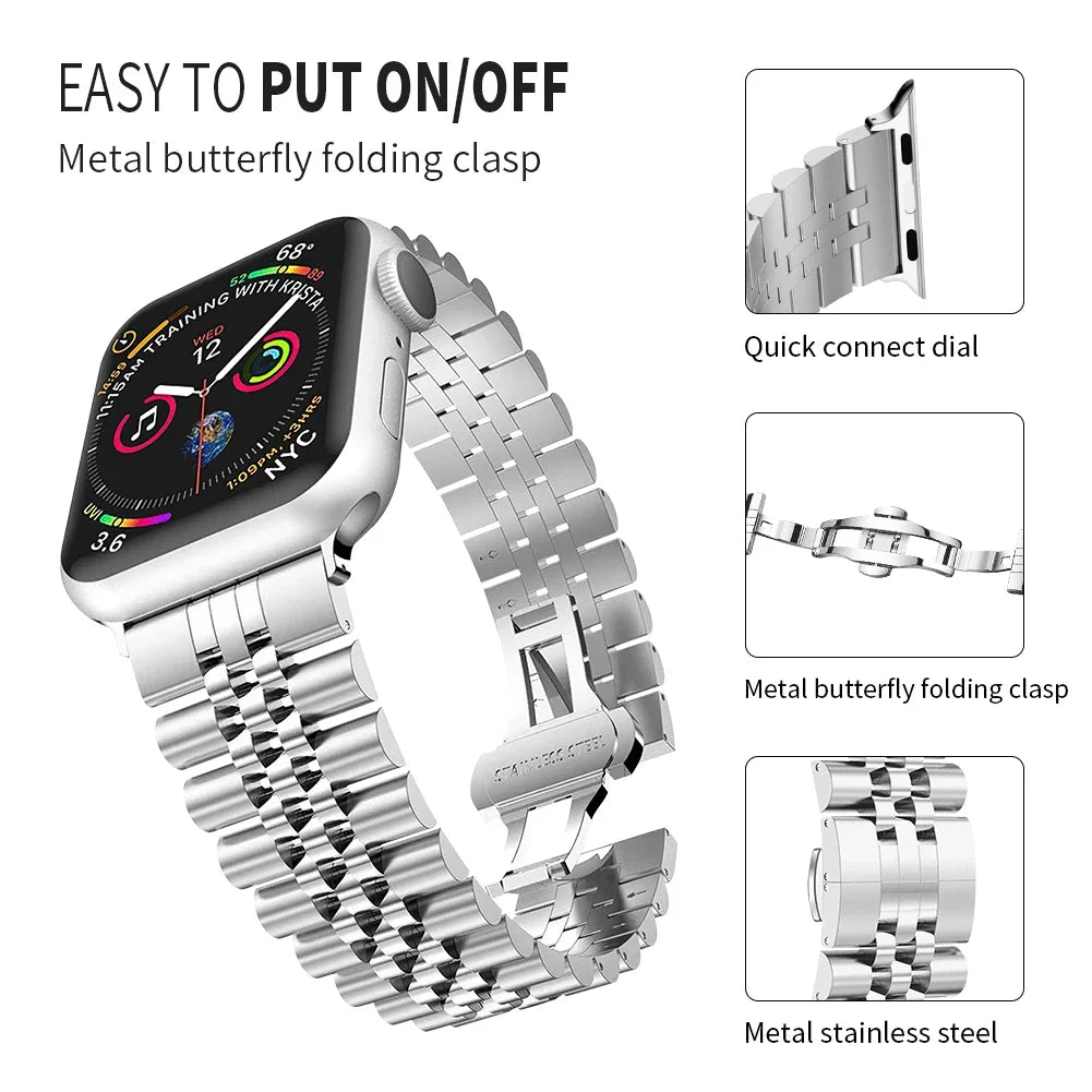Premium Stainless Steel Metal Strap for Apple Watch
