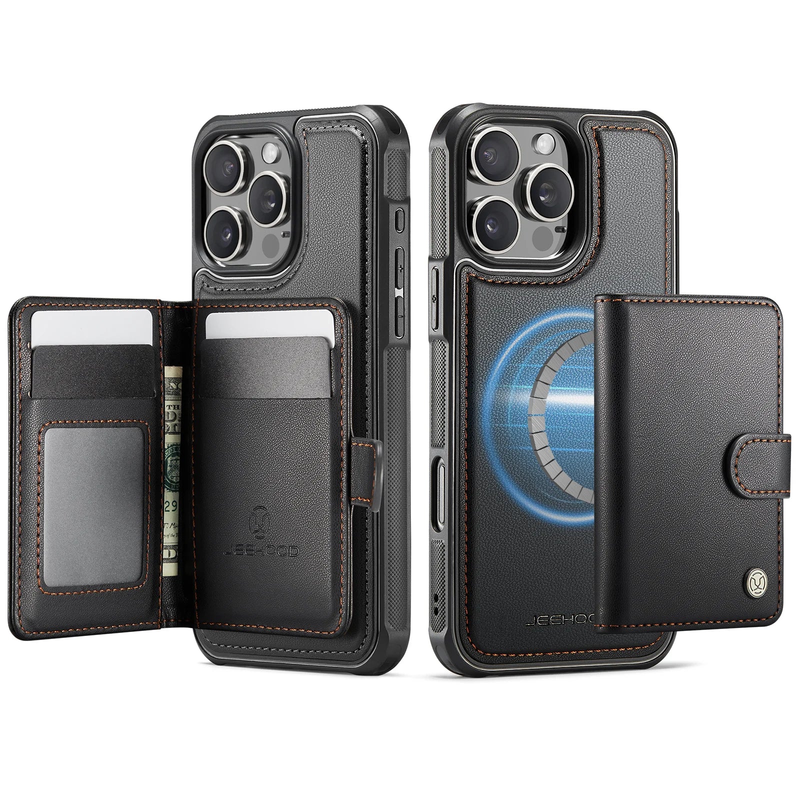 MagSafe Compatible Wallet Case with Card Slots & Stand for iPhone 15 Series