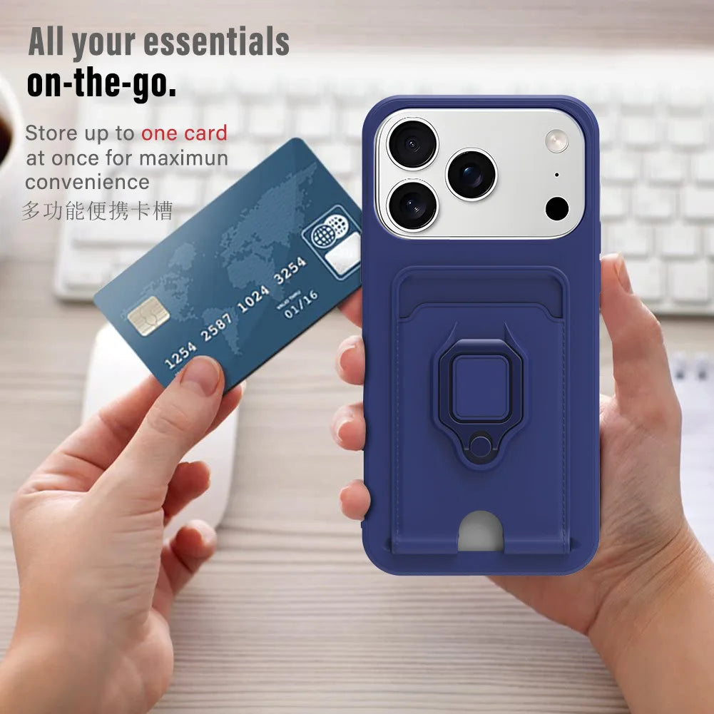 Shockproof Soft Case with Lanyard Strap & Card Slot for iPhone 17 Series