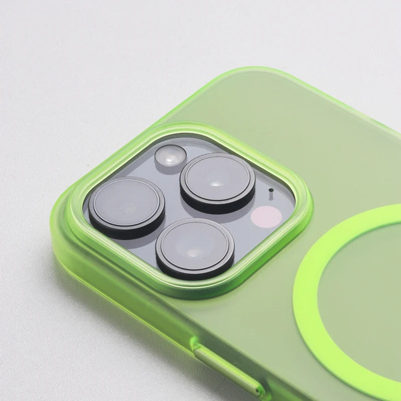Fluorescent Green Slim Matte MagSafe Case for iPhone 17 Series