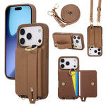 iPhone 17 Series Wallet Case with Crossbody Lanyard and Ring Holder
