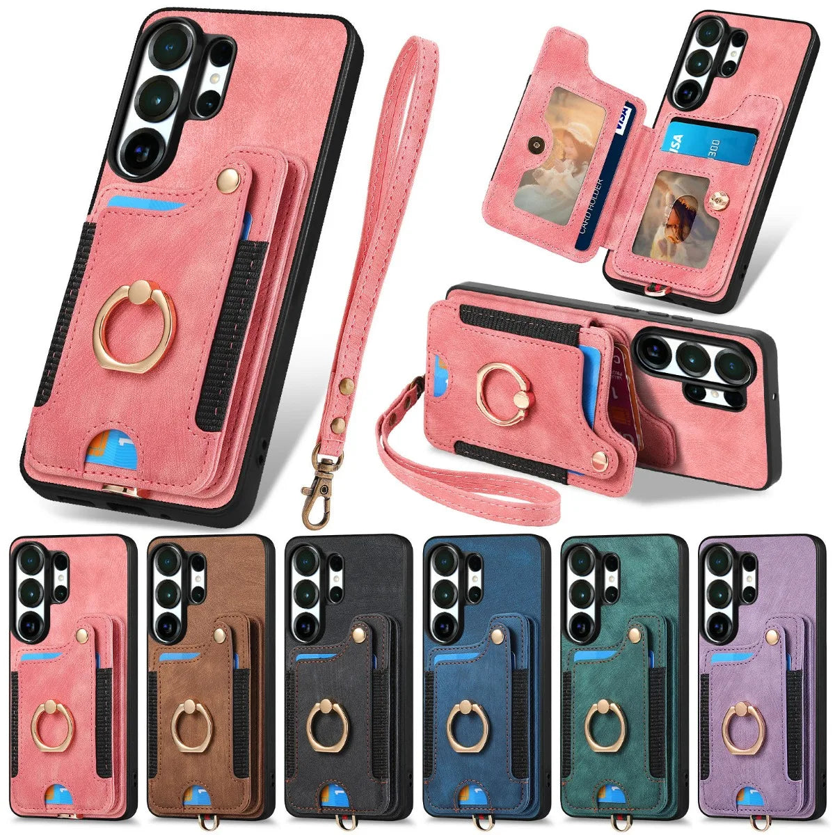 Samsung Galaxy S26 Series Leather Wallet Case with RFID Blocking