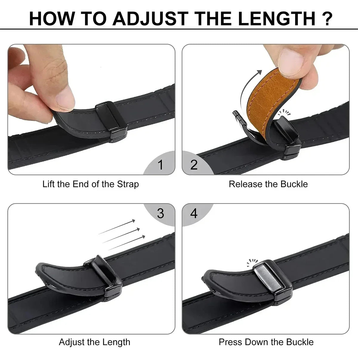 Leather and Silicone Watch Band with Magnetic Buckle for Samsung Galaxy Watch 9