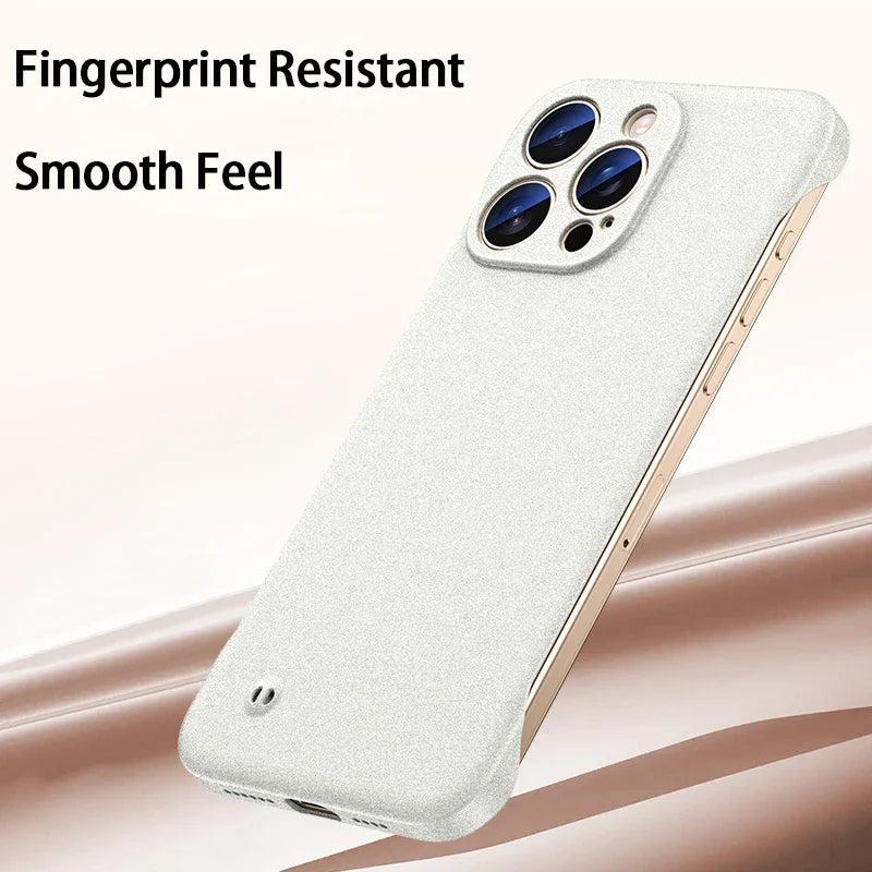 Sandstone Frameless Slim Matte Hard PC Case for iPhone 15 Series