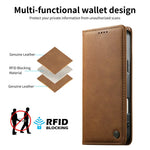 RFID-Blocking Leather Wallet Case with Magnetic Closure for Google Pixel 11 Series