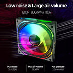 Teucer JM-3 120mm 3-in-1 Magic Wire-Free Splicing PWM ARGB PC Case Fan