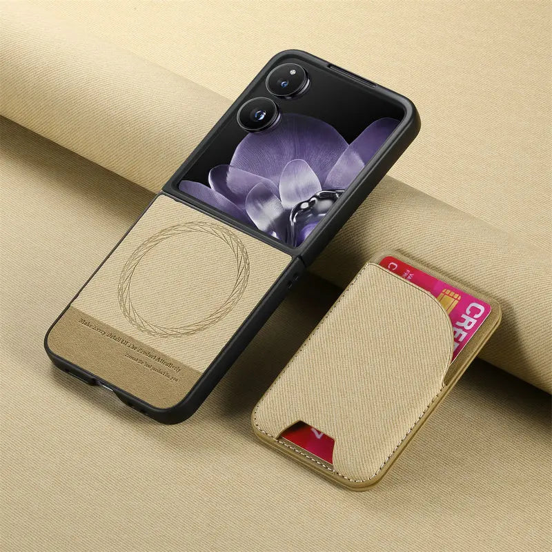 Samsung Galaxy Z Flip 7 Luxury Magnetic Leather Case with Card Holder