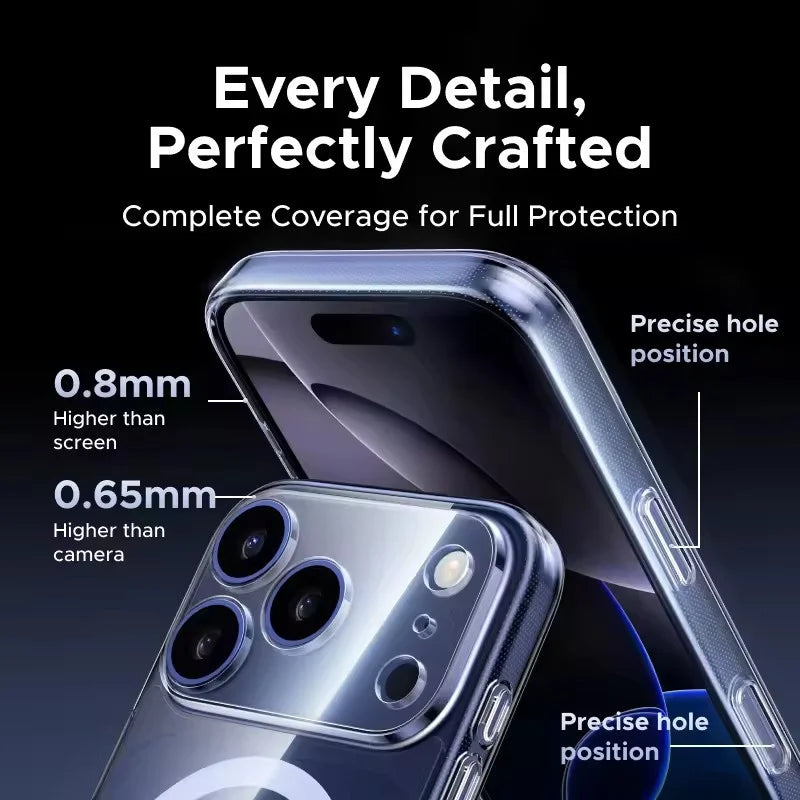 Transparent MagSafe Case with Raised Edges for iPhone 17 Series