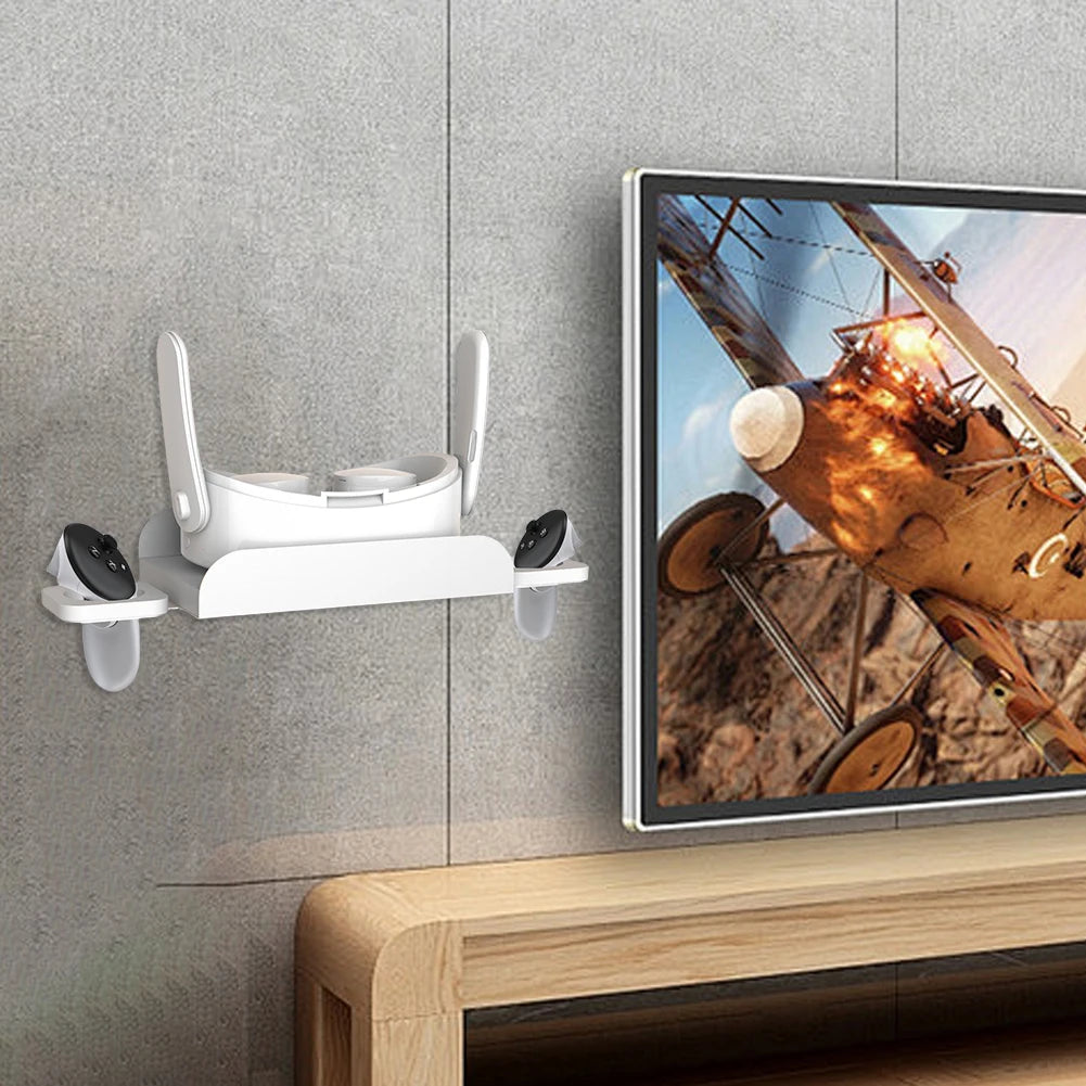 Wall-Mount VR Headset Storage with Controller Holders