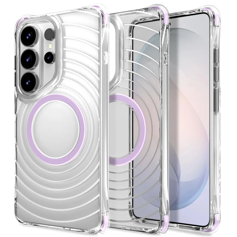 Transparent Magnetic Case with Four-Corner Airbag Shock Absorption for Samsung Galaxy S26 Ultra